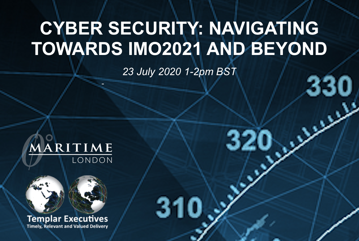 Maritime_London's tweet photo. Register for our 'Cyber Security: Navigating towards IMO 2021 &amp; beyond' on 23 July 1-2pm. Find out more https://t.co/3UtN2LfQDR https://t.co/y1rjepLRdN