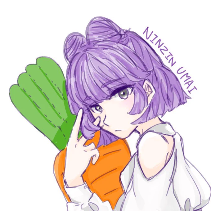 友達が紫ちゃん描いてくれた〜私のさもしい拡散力では全人類にこの可愛い絵を見てもらえないのが悔しいほどにどちゃくそ可愛いあぁかわいぃ〜(語彙力もない) 