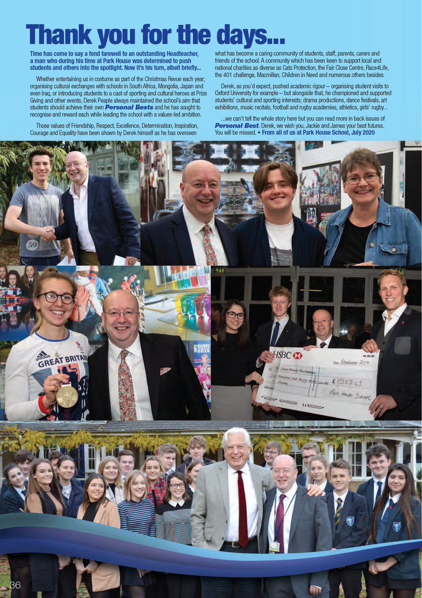 PHSNewbury's tweet photo. In this poignant, online edition of Personal Best we say goodbye and good luck to our truly wonderful Headteacher of 17 years. And we celebrate just some of the ongoing and extraordinary Personal Bests of our amazing students.

@DerekJPeaple

https://t.co/Q4fhoKg6Uv https://t.co/RH9H9EMal6