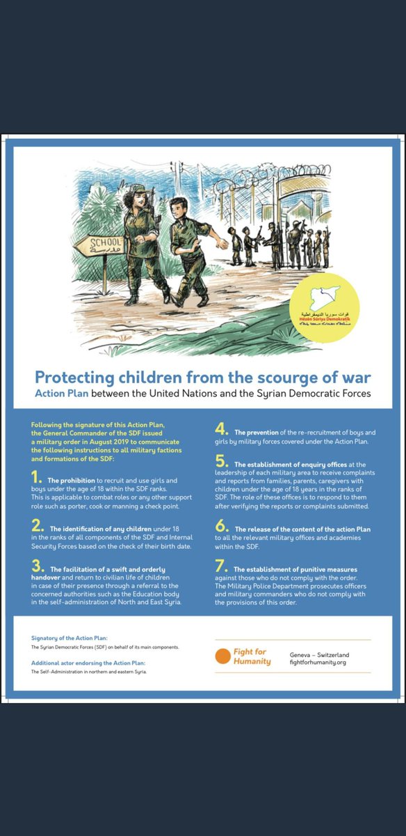 sanesgermany's tweet photo. Die QSD hat gemeinsam mit der UN einen präventiven Sicherheitsplan zur Verhinderung der Rekrutierung von Kindern in den Krieg 
#QSD 
#NordOstsyrien https://t.co/AMh8omnwyq