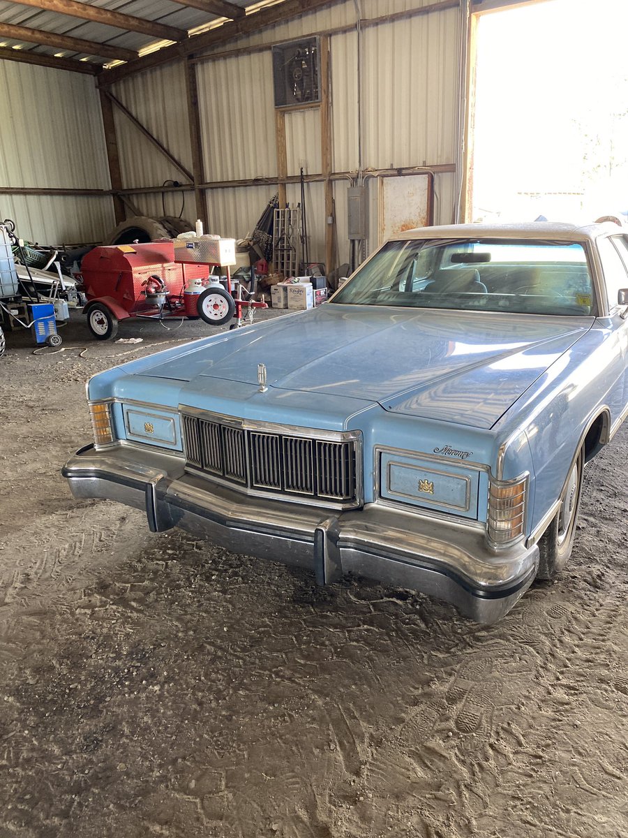 blacklandboyd's tweet photo. Customer had this beaut out of the garage and back running, complete with private ban radio, working 8 track, 460, power everything. I could just see that thing floating down the field path right now dust a flying https://t.co/koZDWL8flb