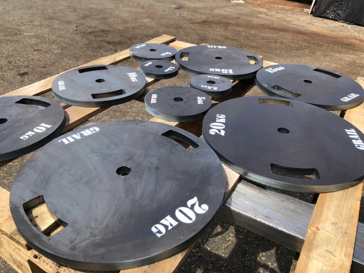 Grail Lifting weight plates ready for order, please email sales@graillaser.co.uk for info #lasercutting #steel #weightlifting #forestofdean