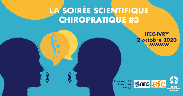 IfecC's tweet photo. L'équipe de #recherche de l'#IFEC organise la 3ème #SoireeScientifiqueChiropratique le 2 octobre 2020 à 
📍Ivry pour les #chiropracteurs et autres professionnels de la #sante. Soirée gratuite. Inscription obligatoire. 
Plus d'infos et lien d'inscription: 
https://t.co/dUmRGzPJub https://t.co/ebvHYHMmpe