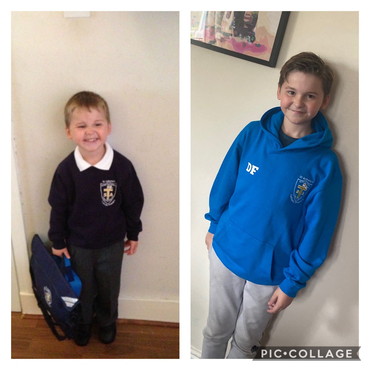 lauralou_d's tweet photo. @Stantclayton First and last day at primary school, both as emotional but in completely different ways! I wanted to thank each and every single one of you for helping my little boy grow into a handsome kind &amp; caring young man! 😭😊 #endofanera #classof2020 https://t.co/moBkQVR1pj