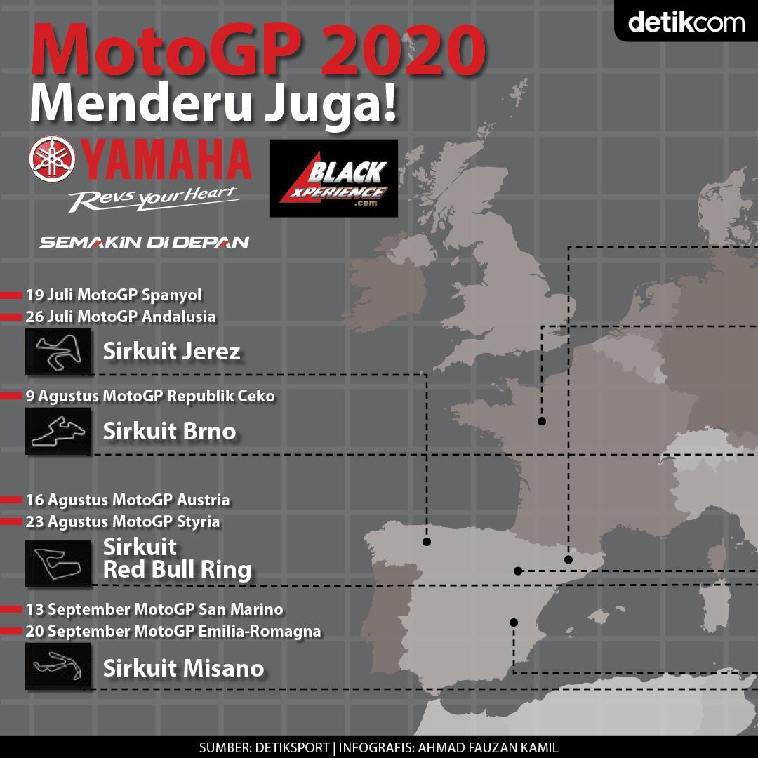 detiksport's tweet photo. MotoGP telah siap untuk digeber lagi akhir pekan ini! Dengan banyaknya drama dari Rossi sampai Alex Marquez belakangan ini, kalau menurut detikers siapakah yang akan mendominasi di 2020? Jangan lupa catat jadwal racenya ya!
.
.
#motoGP #marmarquez #detiksport https://t.co/kLoNLQIiII