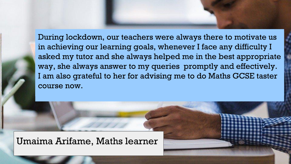 Learn Maths (@maesmaths) on Twitter photo Of course every <a href="/ManAdultEd/">Manchester Adult Ed.</a> <a href="/MAESMaths/">Learn Maths</a> learner will have had a different experience during lockdown. That's why it's great to read such positive feedback. Thank you <a href="/viclavrinovic/">Victoria</a> Of course every <a href="/ManAdultEd/">Manchester Adult Ed.</a> <a href="/MAESMaths/">Learn Maths</a> learner will have had a different experience during lockdown. That's why it's great to read such positive feedback. Thank you <a href="/viclavrinovic/">Victoria</a>