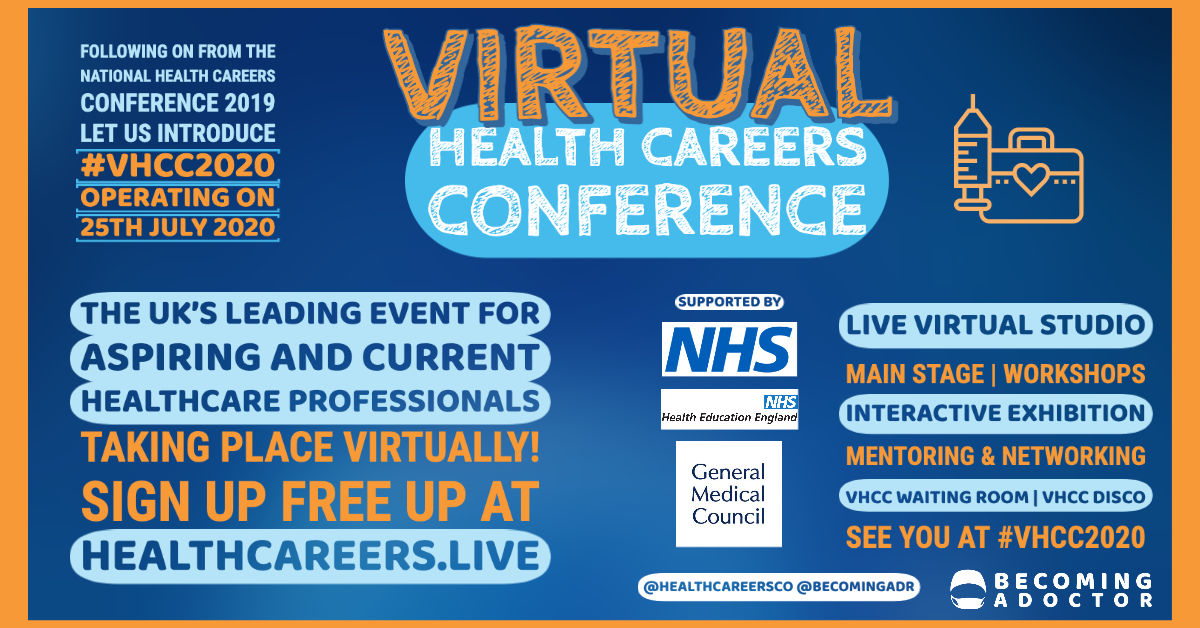 CareersWeek's tweet photo. Registration for the Virtual Health Careers Conference is now OPEN.

🗓️ Saturday 25th July 2020 from 10:00 am.

👥 Register here 👇

➡️ https://t.co/5nQID3lo12

#VHCC2020 https://t.co/Cwgm211Kno