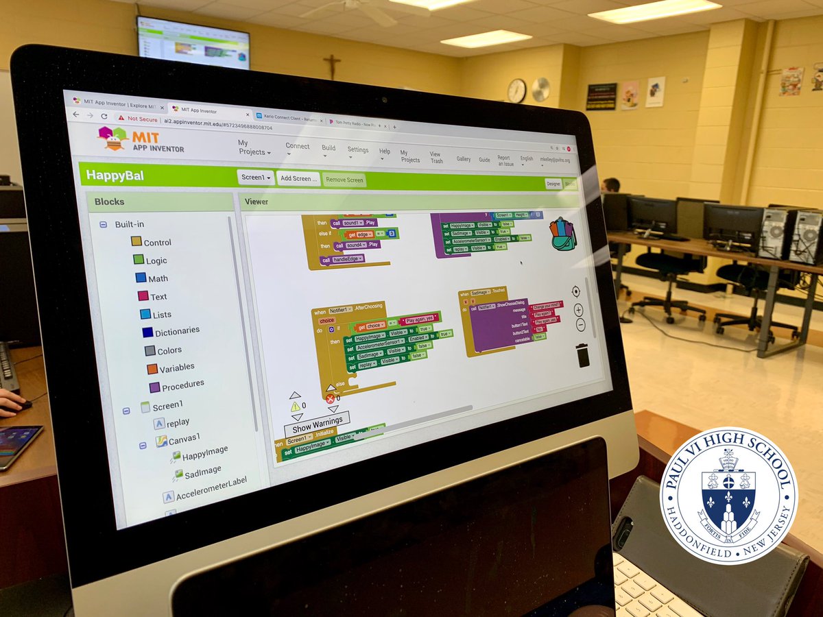 Paul_VI's tweet photo. Our summer Coding class is finishing up their first week at PVI! They have been working on developing and testing apps with android devices. The students been utilizing MIT App Inventor which allows them to learn block based language. #pvihs #pvipride #pviproud #eaglepride 🦅 https://t.co/vrG1FfGXJ0