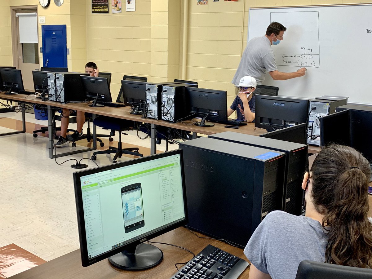 Paul_VI's tweet photo. Our summer Coding class is finishing up their first week at PVI! They have been working on developing and testing apps with android devices. The students been utilizing MIT App Inventor which allows them to learn block based language. #pvihs #pvipride #pviproud #eaglepride 🦅 https://t.co/vrG1FfGXJ0