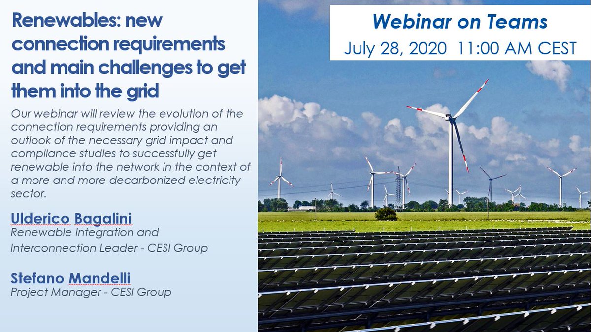 cesispa's tweet photo. The evolution of #power systems, in combination with the need for #flexibilization, poses new challenges and requirements for the integration of #VRES into the #grid. Join our #webinar on July 28 11am (CEST) to learn more about this: https://t.co/jwHkXYSLf9 @fairsnape @Esthernow https://t.co/f3ZylUX4WJ