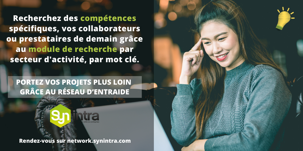 Synintra's tweet photo. 📢 Start-up ! Avec la #plateforme Synintra, recherchez des #compétences spécifiques, vos futurs collaborateurs ou prestataires de demain grâce au module de recherche par secteur d'activité, par mot clé ! 🔎😉
🔗 Plus d'infos 👉 https://t.co/24PBU3Oh4f
#Synintra #startup https://t.co/a0Vy1U2JYh