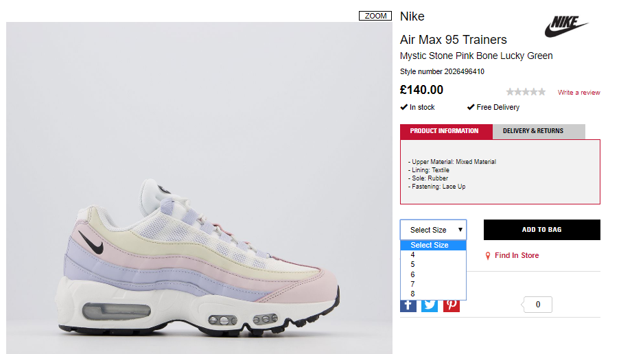 air max 95 trainers mystic stone pink bone lucky green