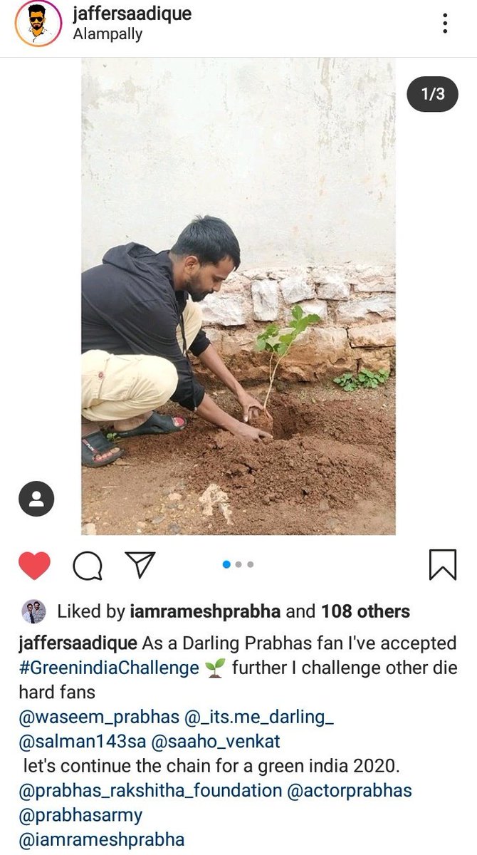 TeamPRFOfficial's tweet photo. Thanking #JafferSadique For accepting #GreenindiaChallenge By #TeamPrf
#PrabhasRakshithaFoundation #RadheShyam Let see Other Nominaters What they do😉💥 https://t.co/GppDHxU76x
