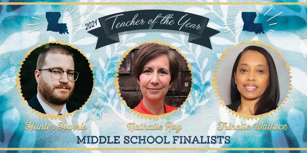 doelouisiana's tweet image. These outstanding educators are our middle school Louisiana Teacher of the Year Finalists. #LouisianaBelieves #LaEd