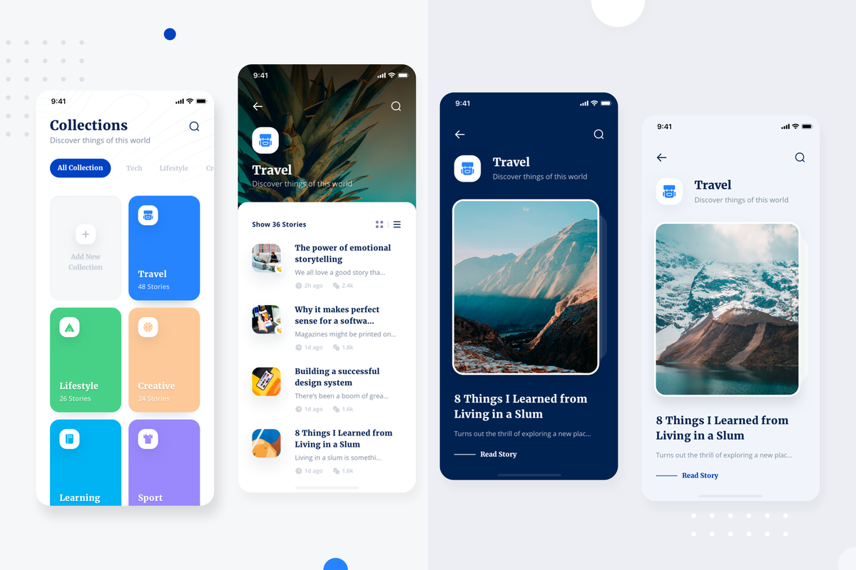 usedesignspace's tweet photo. Hello,⁠
⁠
A sneak peeks from Bacao UI Kit. This screen is a Collection and Library page ⁠
⁠
FYI, Bacao is a News &amp; Article UI Kit template from us. On this screen, you can see what the article saved and collected by the user. ⁠

Buy Bacao UI Kit at Envato Elements
⁠ https://t.co/54ShPXeNYK