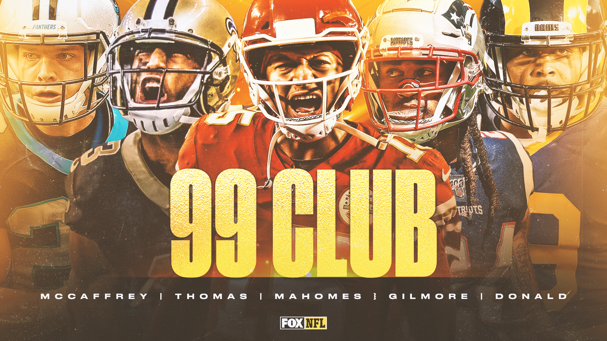 NFLonFOX's tweet photo. THE #Madden21 99 Club! 🔥🏅

(@CMC_22 | @Cantguardmike | @PatrickMahomes | @BumpNrunGilm0re | @AaronDonald97) https://t.co/PMPM96Ro4W