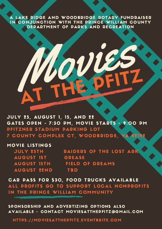 VisitPWC_PR's tweet photo. NEW Drive-In Movie Theater opens next weekend @PfitznerStadium in #Woodbridge!! Tickets are on sale now - ALL proceeds go to local PWC Non-Profits. https://t.co/EQNnyBCoq3 

@VisitPWC @PotomacLocal @WUPWnews @PWCtimes @bristowbeat @InsideNoVA @PWLiving @FunInFairfax https://t.co/hUjxMXnlTu