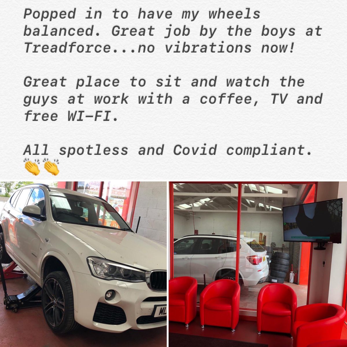 TreadforceNE's tweet image. Fantastic feedback from a happy customer! Thank you Lynn. 

If you would like to get booked in, call 01665 486 007.

#wheelbalance #tracking #treadforcene #alnwick #localgarage #tyres
