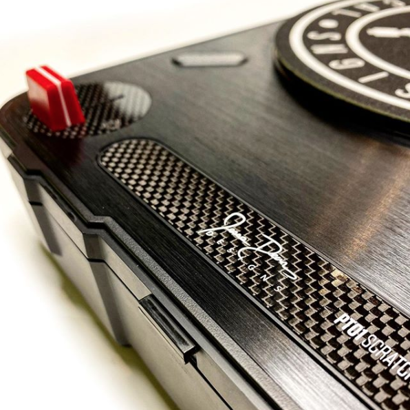 Numark's tweet photo. That's some nice detailing from @jessedeancustom 😍  Who's customized their PT01 Scratch? Tag us in your posts and we'll share our favorites! 
#PT01Scratch #PT01 #Turntable #PortableTurntable #Portabilism #Decks #Portabilist  #Numark #NumarkDJ #DJ #DJing #DJLife https://t.co/ATpiZBADk7