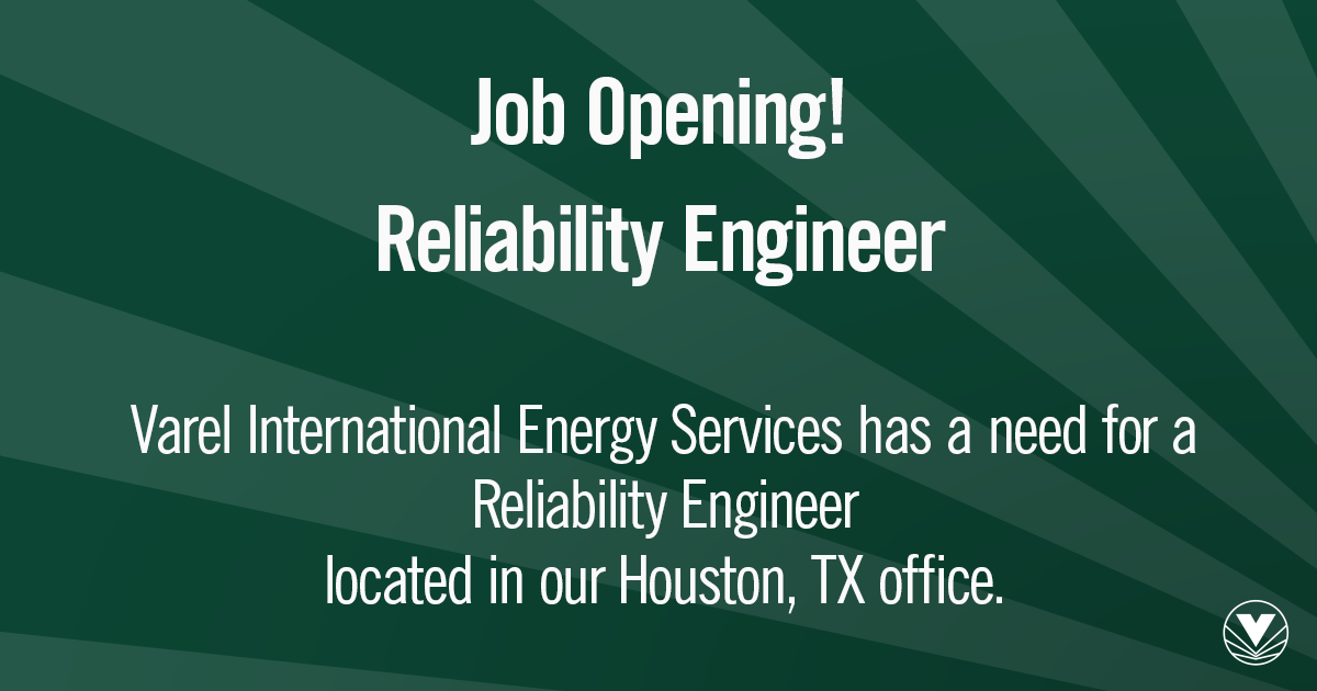 Varel is looking for a Reliability Engineer  located in our Houston Texas office. If you are looking for more information about the job or would like to submit your resume please click: zcu.io/4703