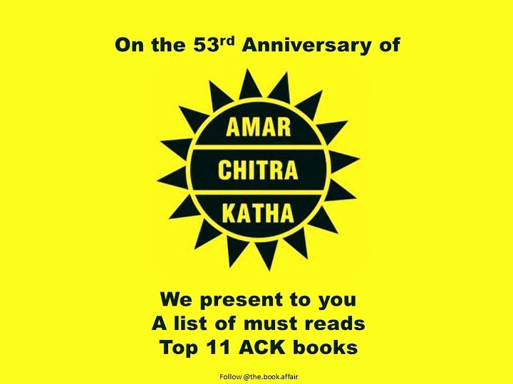 ruchi_jadhav's tweet photo. #HappyACKDay On the occasion of ACK’s 53rd anniversary, we have handpicked a collection of 11 ACK Titles from their whopping collection of more than 500 titles.
Link: https://t.co/MvOQUXm5gv

Follow us on insta for amazing book reviews! 
#ACKDay #AmarChitraKatha #Writers https://t.co/l12kMa8tEj