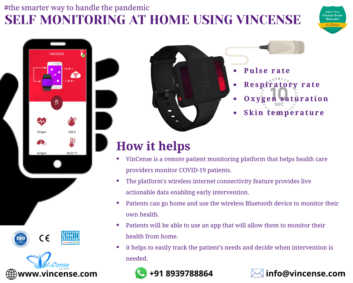 MedIoTek's tweet image. VinCense Remote Patient Monitoring Platform- the wrist-wearable tracks four vital signs and pushes to the cloud from where healthcare providers can access real-time actionable data in a user-centered interface. #COVID19India #monitoring #wirelessconnect