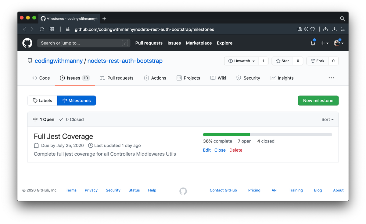 codingwithmanny's tweet photo. A little update on my #NodeJS #TypeScript #REST Bootstrap side project using @prisma. Setting up a new milestone to wrap up all the Jest Tests to make it even more solid.
https://t.co/kkfqv38igt
#javascript #testingjavascript https://t.co/PzxexB2B1S