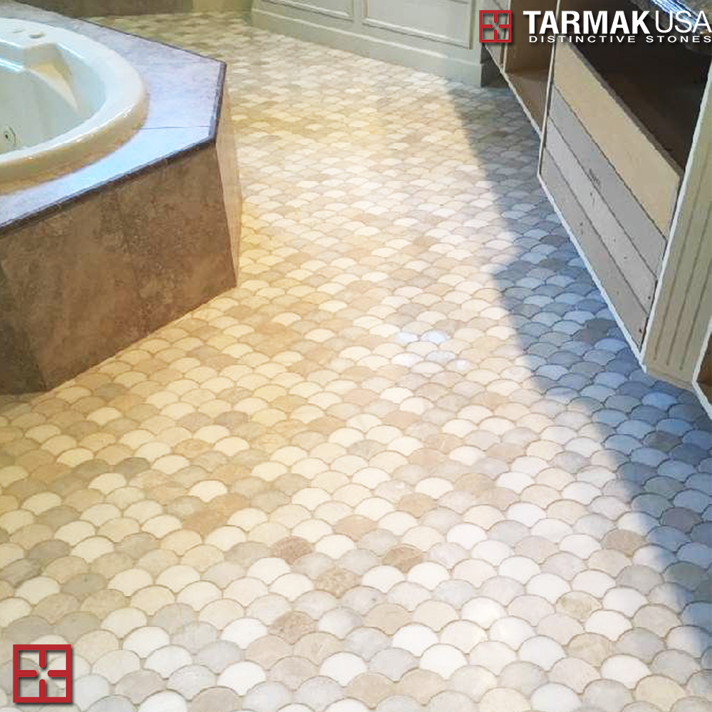 tarmakusa's tweet photo. Fish Scale shaped marble mosaics on mesh are suitable for wall and floor applications in bathrooms, kitchens and living areas.
#tarmakusa #tiles #flooring #mosaics #interiordesign #homeremodel #interiordesign #bathroomdesign #showerwall #homerenovation #bathroomremodel #tiles https://t.co/9OuVb2Wcau