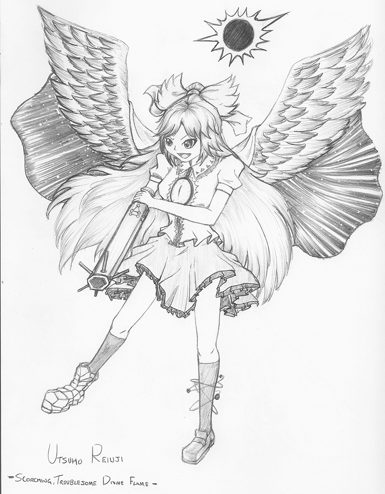 Arcsol8's tweet photo. Day 54 of drawing a Touhou character - Utsuho Reiuji!

#touhou #touhouproject #東方 #東方Project #traditionalart #pencildrawing #myart #fanart #okuu #utsuho #utsuhoreiuji #霊烏路空 #おくう #お空 https://t.co/xvACNVtO7X