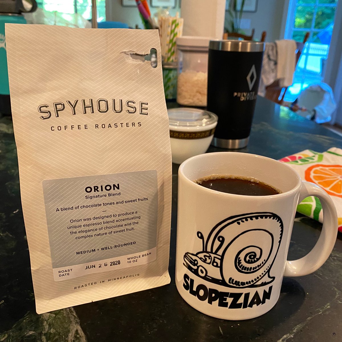 Spyhouse Coffee Roasters OrionAnother great one from Spyhouse in MPLS. A lot of depth to this one that really brings the flavor. I’ve got a hunch it would also be fantastic as cold brew.