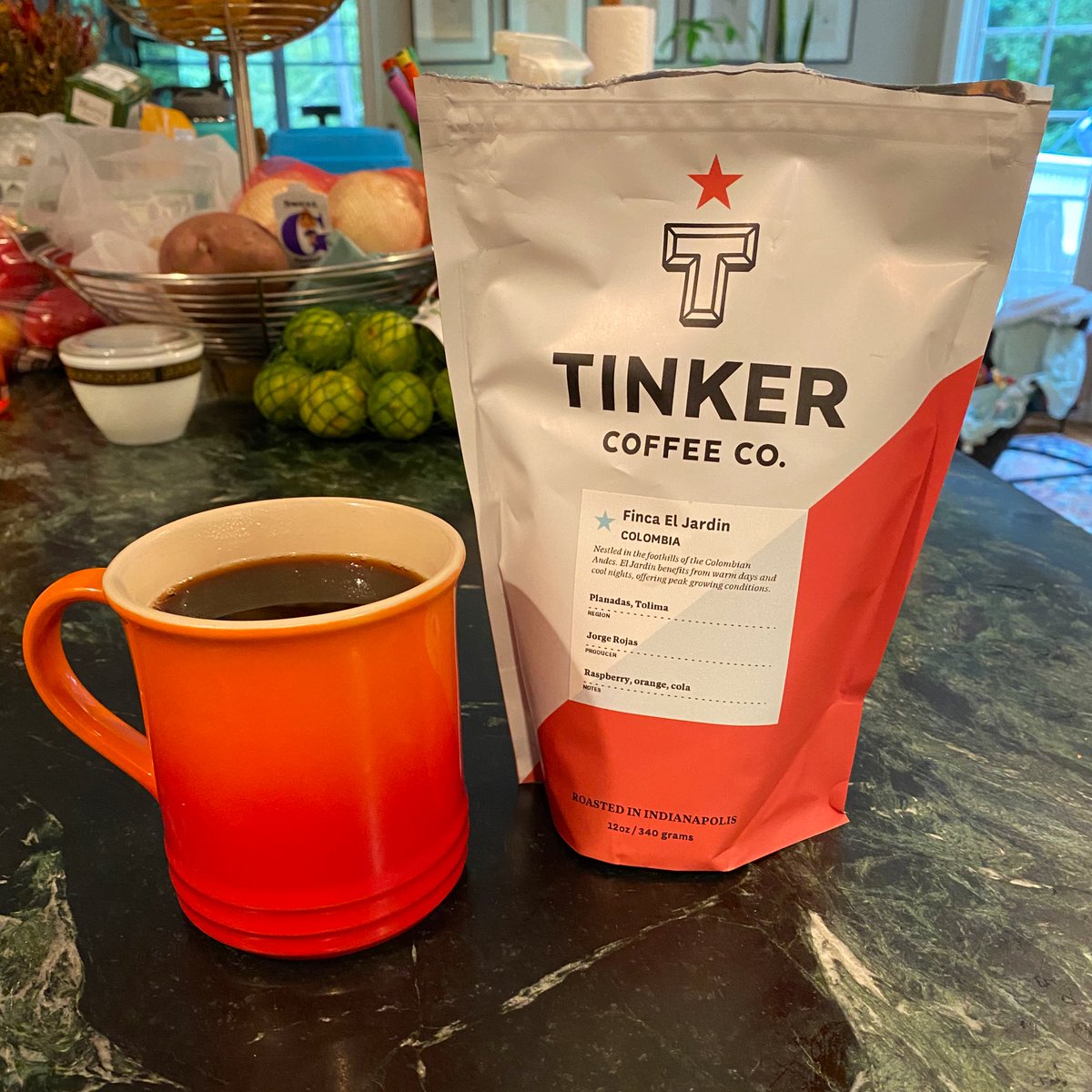 Tinker Coffee Co. Finca El JardinThis one is a real treat, like biting into a dark, bitter, fruity, delicious chocolate bar. It hits you right up front with a ton of flavor and then mellows out in a truly delightful way.