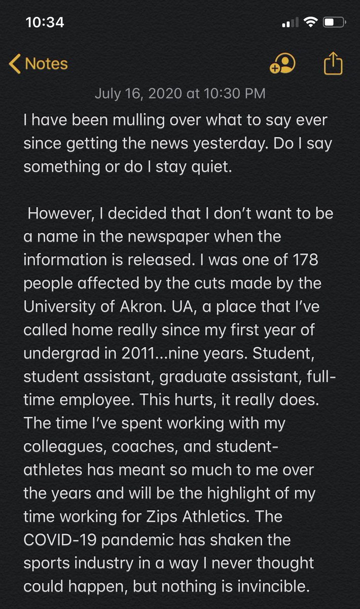 Jon_platten's tweet photo. Unfortunate update on my job at the University of Akron. UA has been my home for the past nine years but will soon come to an end as my position was one of the 178 cut during these trying times. 

#ForeverAZip https://t.co/3Ws9FAEpZY