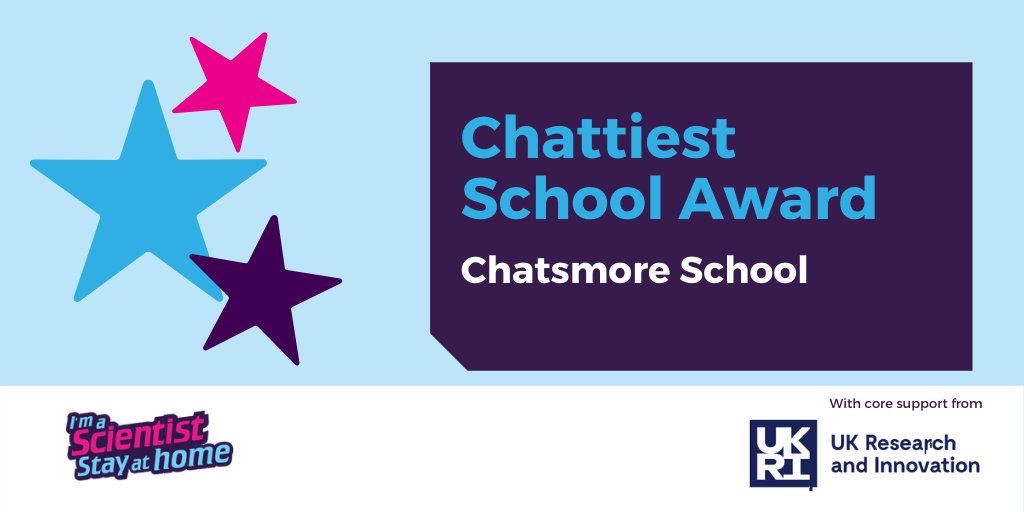 imascientist's tweet photo. @DennyHighSTEM @StJohnPayne @Kingsmead @PetcheyAcademy To the aptly named @ChatsmoreCHS who took part in 21 #IASStayAtHome live chats with scientists... https://t.co/Xy0AeVD1MR