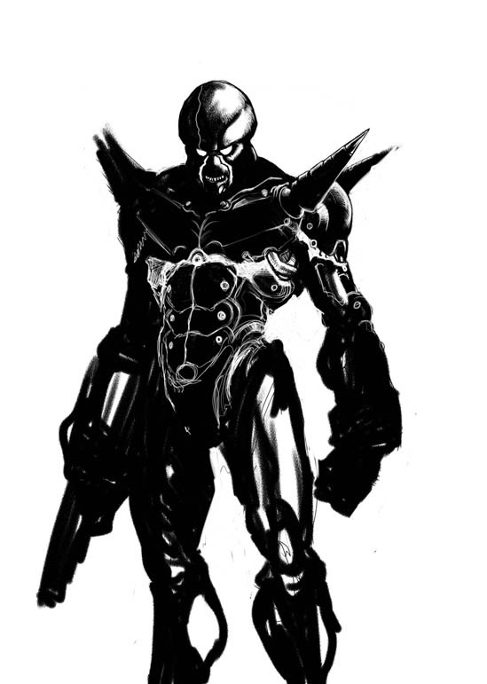 #このタグを見た人はラフ画とその完成絵を見せる
ハカイダーとガッタイダー(字間違ってますが) 