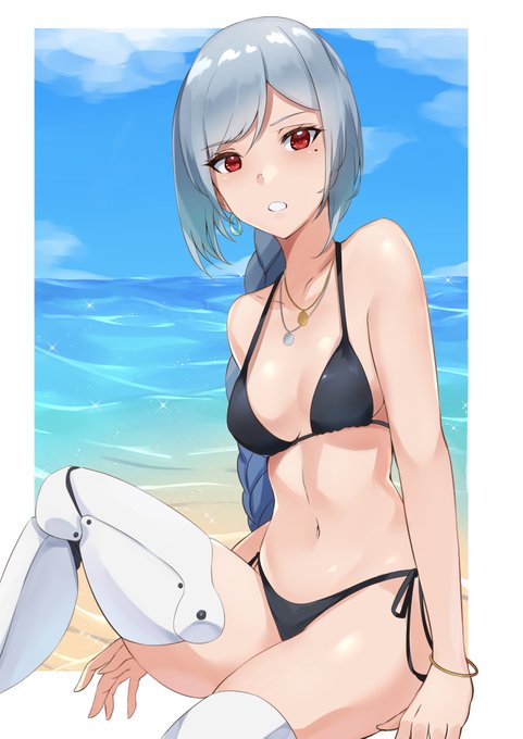 スレンダー美乳で義足な方のうちの子サマーバージョン👙 