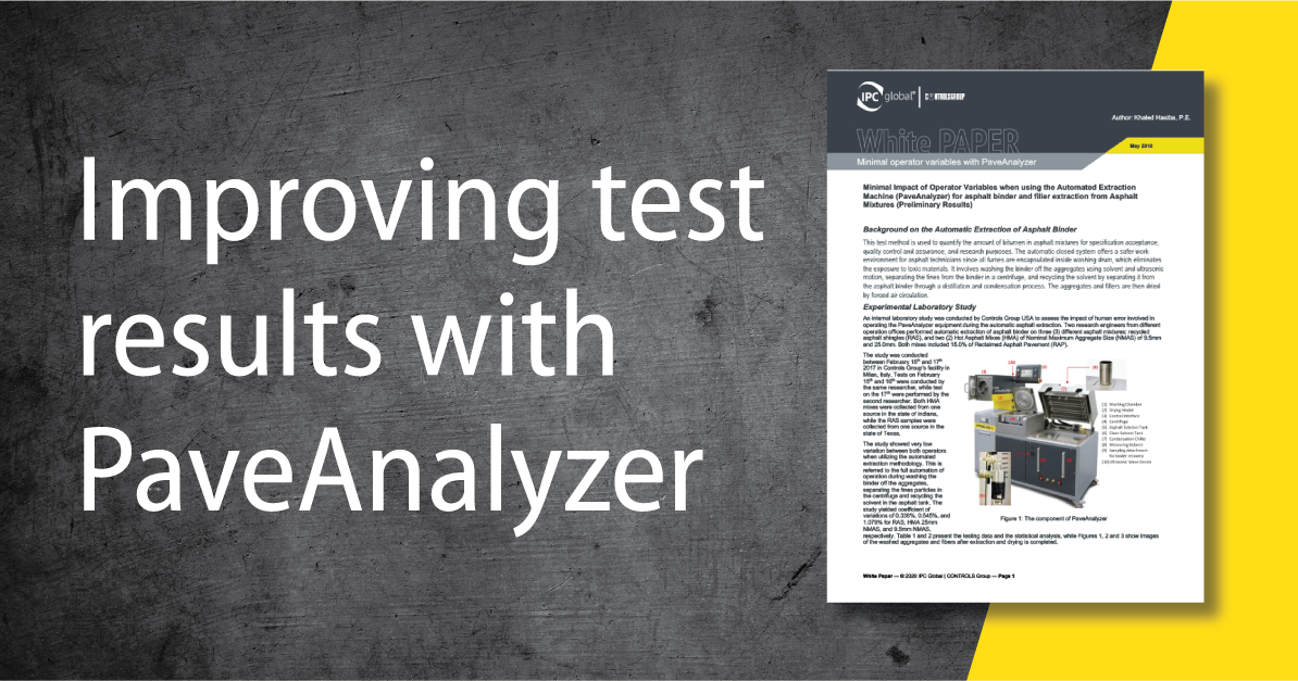 samoterverona's tweet photo. This innovative test method is used to quantify the amount of bitumen in asphalt mixtures for specification acceptance, quality control and assurance. Download the whitepaper to read more https://t.co/nbBlRmbWI9
#ControlsGroup #StrongerTogether https://t.co/fCoj2T2Cft
