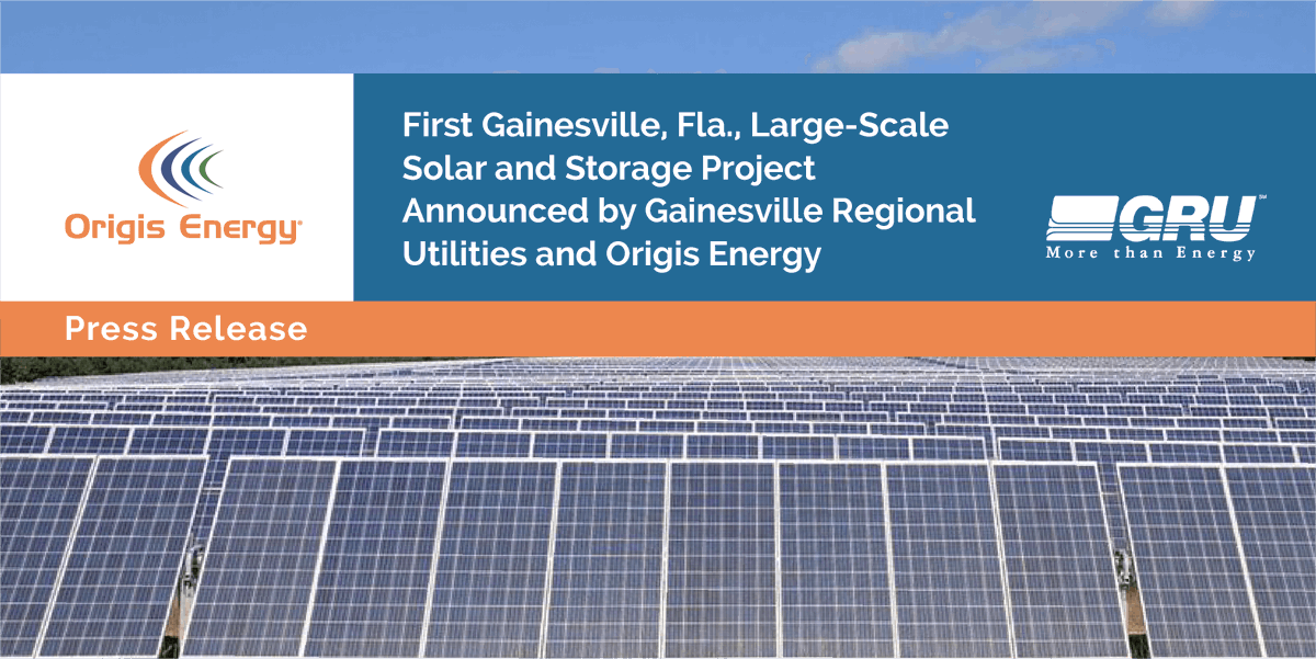 OrigisEnergy's tweet photo. First Gainesville, Fla., Large-Scale Solar and Storage Project Announced by Gainesville Regional Utilities and Origis Energy  

#Solar #EnergyStorage #Florida @GRU4U

https://t.co/5Nu3VEJMp5 https://t.co/ujtYyRwAOz