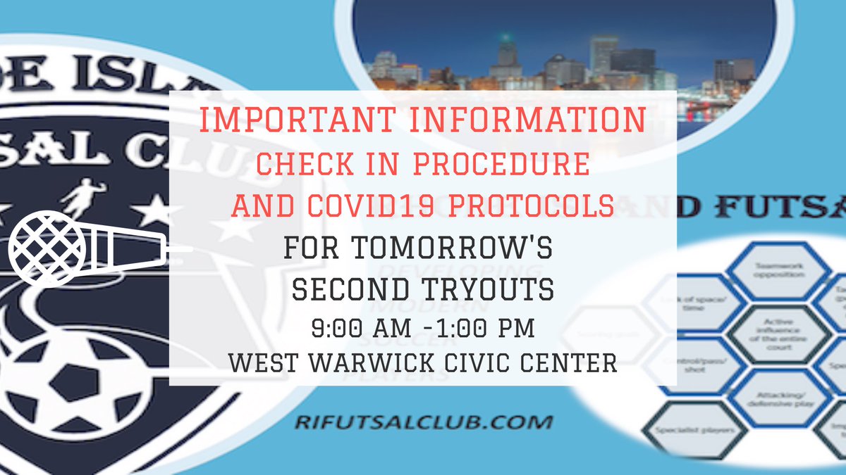 RIFutsalClub's tweet photo. thank you all that registered for the second and final tryouts
Please make sure to follow the check in instructions provided which includes COVID19 protocols and release form. 
#WeAreFutsal #futsal #futsalskills #youthfutsal #soccer
#youthsoccer #rhodeisland  #tryouts https://t.co/8BKNRSY93f