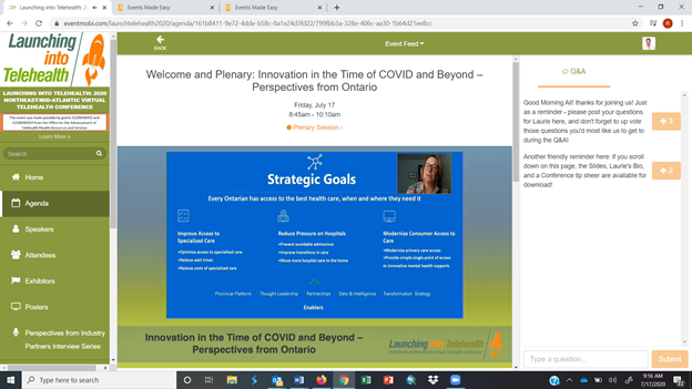 NortheastTRC's tweet photo. Happy Friday, We are LIVE with our last day of #LaunchTelehealth2020 w/@katwibb!!
@poolelaurie is kicking off today's event with "Innovation in the time of COVID & Beyond: Telehealth Perspectives from Ontario" & we couldn't be more excited!
#PhysicalDistanced #SociallyConnected https://t.co/sSLlbSCKt1