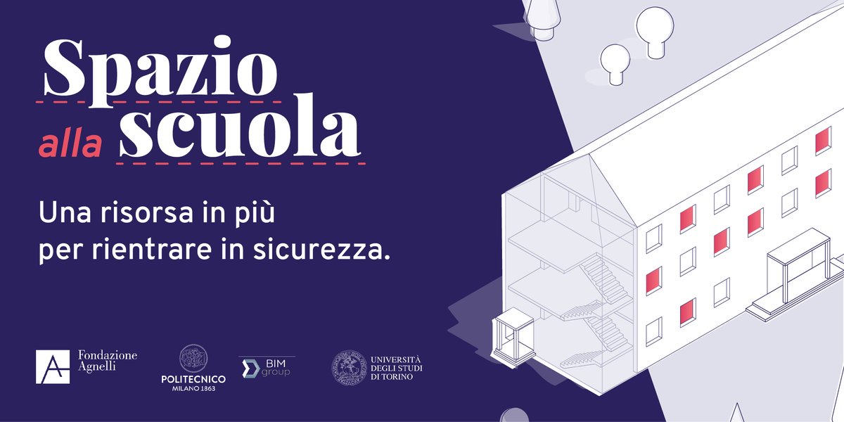 FondAgnelli's tweet photo. https://t.co/4vWTP7e333   
Online oggi una risorsa in più per rientrare a #scuola a settembre. Un aiuto ai Dirigenti Scolastici per sapere la capienza delle aule e programmare i flussi di entrata in sicurezza.
Un'iniziativa #FondazioneAgnelli con @polimi e @unito https://t.co/VhNkpxl4WK