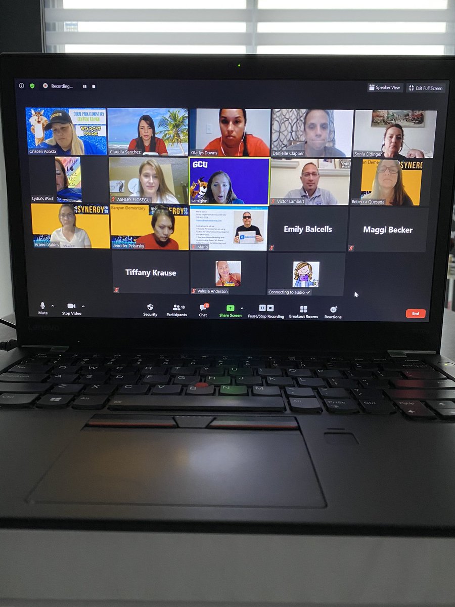ClaudiaSalhuana's tweet photo. The Synergy-Day 3 #BrewRoom crew is in the house and reflecting on their #VirtuallyUnstoppable Synergy experience. Thank you for the positive feedback and our “Get on your Feet” dance-off!!! @AshleyElosegui #SynergyMDCPS2020 @SynergyMDCPS @TracieAbner https://t.co/cVAx2Jj30J