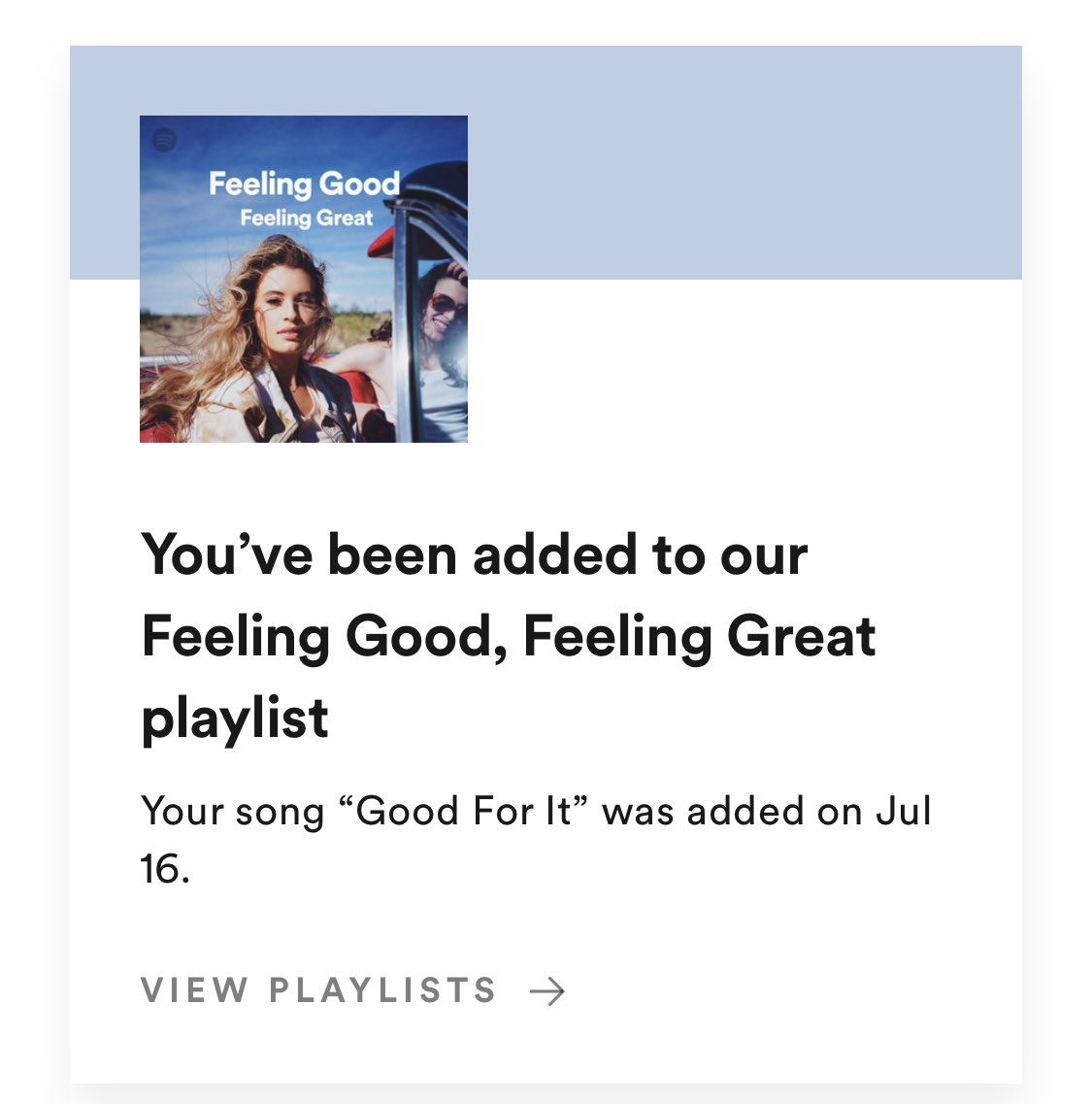 itsharber's tweet photo. Thanks for the add @Spotify 💜 #goodforit @BeYourselfMusic https://t.co/9BThirRX3p
