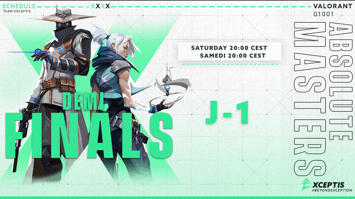 ExceptisAcademy's tweet photo. Demain, c'est match avec la demi-finale des #AbsoluteMasters !
Rendez-vous donc ce samedi à 18h 🔥
#BeyondException https://t.co/I2nFsQbrWj