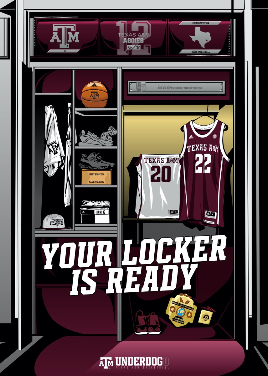 aggiembk's tweet photo. Got a chip on your shoulder???

Your locker is ready...

#UNDERDOGU https://t.co/lLwQjkeq0O