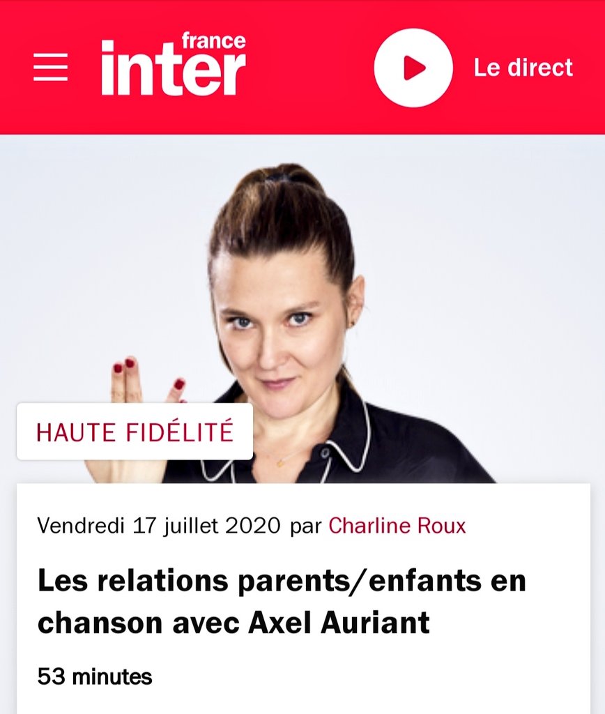 [THREAD] Axel on the radio podcast "Haute Fidélité" on  @franceinter talking about parents/children relationships. #axelauriant  #skamfrance