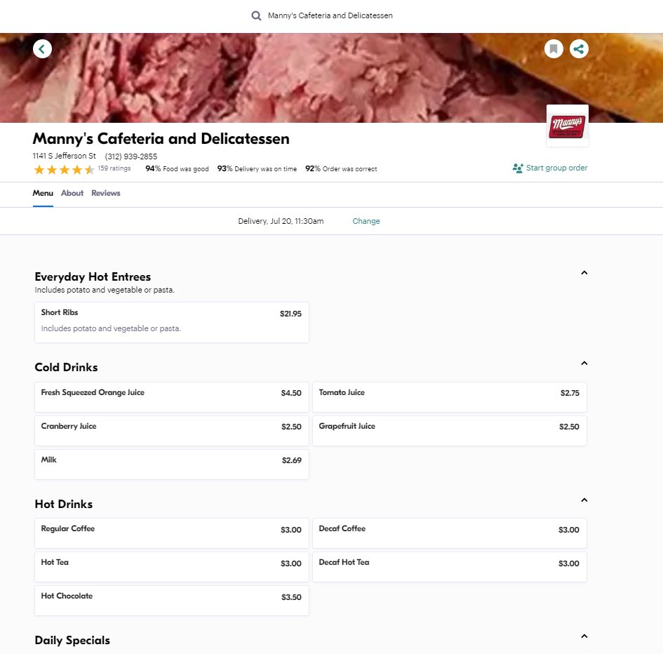 plandersonone's tweet photo. @mannysdeli This is your menu on Seamless..... https://t.co/5kDpZbPCyE