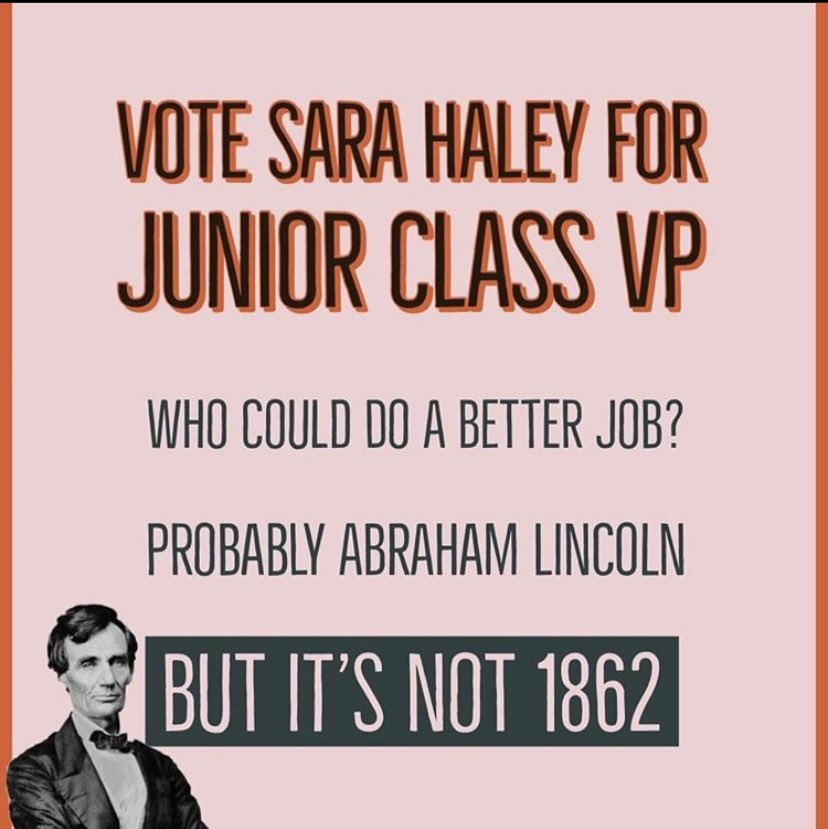 westoakstudents's tweet photo. Today's candidate is Sara Haley who is running for Junior Class Vice President! Like and comment to show your support! https://t.co/D55Z986cZN