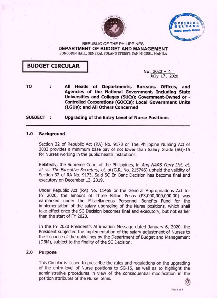 nassefjumlail's tweet photo. Pagpupugay sa mga nars ng bayan at sa lahat ng mga nakipaglaban para sa SG15 entry level for government nurses! Sana sa susunod ay taasan din kung ‘di man kayang pantayan ang sahod ng ating mga nars sa pampribadong sektor. 😉 Padayon! https://t.co/PHxVlUhQ5K