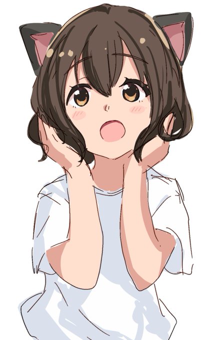 適当に耳っ子ラクガキ✏️やはりアニメは少ない色でも映える様に色選びされてるのかなと思った 