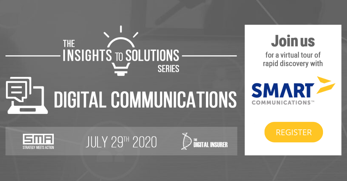 Visit our virtual booth on July 29 and hear from @nealkeene @BreadingSMA as they discuss conversations with agents and policyholders, digital interactions, and how to leverage digital communication options. Register now! bit.ly/2OyRmZ6 #SMARTERconversations #insuretech